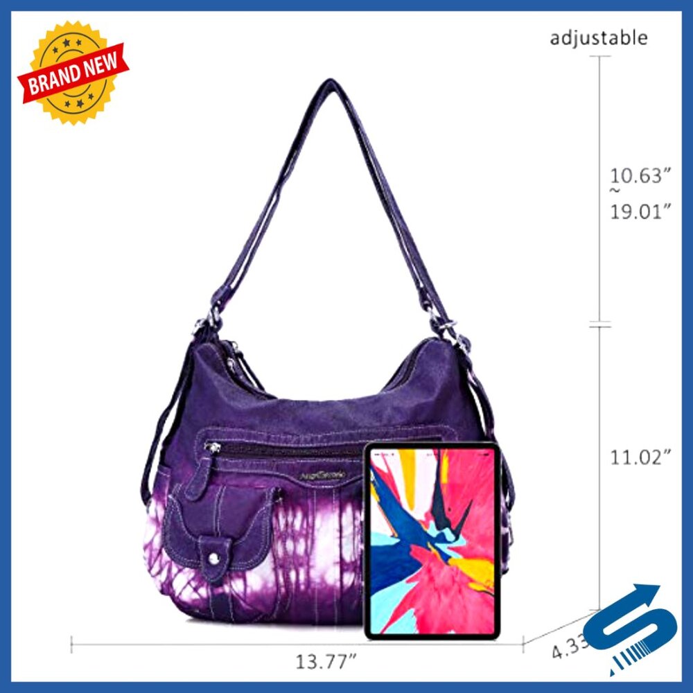 Multifunctional Soft Leather Hobo Backpack Crossb… - image 2